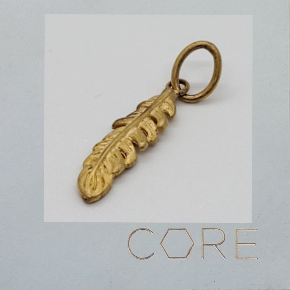 **SALE**Gold Feather Memento pendant CORE